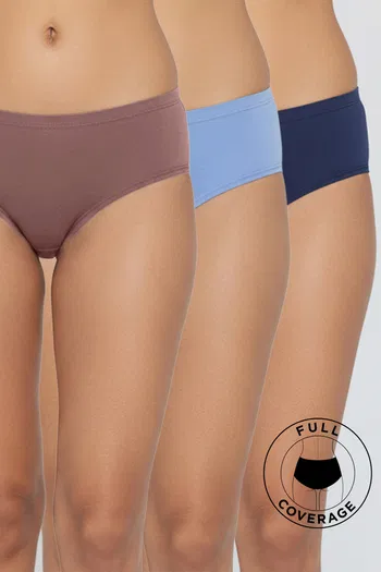 Buy Zivame Low Rise Full Coverage Hipster Panty (Pack of 3) - Multicolor